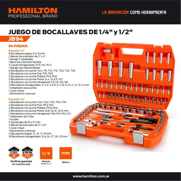 JUGO DE 94 PIEZAS HAMILTON - Imagen 4