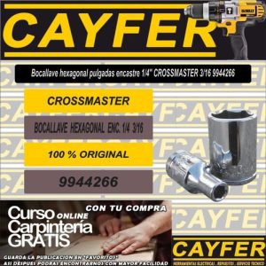 BOCA LLAVE CROSS-HEXAG. 3/16 1/4