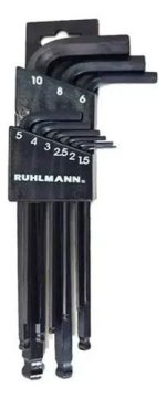 JUEGO LLAVES ALLEN REDONDA 9PZAS RUHLMAN MMPU - Imagen 4