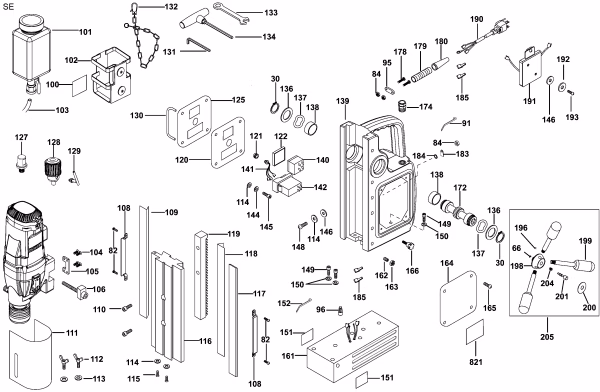 DESPIECE TALADRO MAGNETICO DEWALT DWE1622 - Imagen 5
