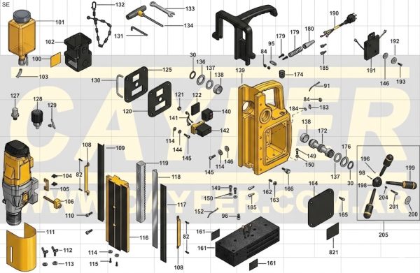 DESPIECE TALADRO MAGNETICO DEWALT DWE1622 - Imagen 2