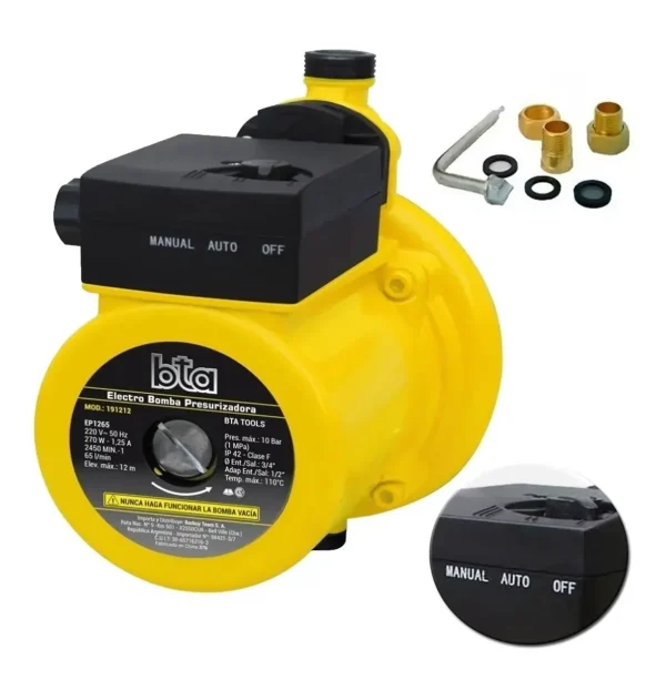 Electrobomba Bomba Presurizadora Bta 10 Bar 12m 270w 191212 - Imagen 1