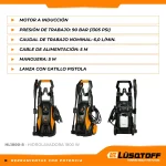 Hidrolavadora Eléctrica Lusqtoff HL1800-8 1800w 135bar - Imagen 3