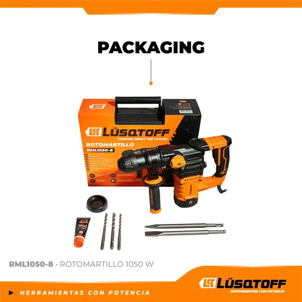 Rotomartillo Lusqtoff SDS Plus 1050 rpm RML1050-8 - Imagen 2