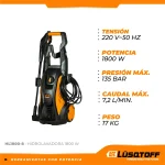 Hidrolavadora Eléctrica Lusqtoff HL1800-8 1800w 135bar - Imagen 4