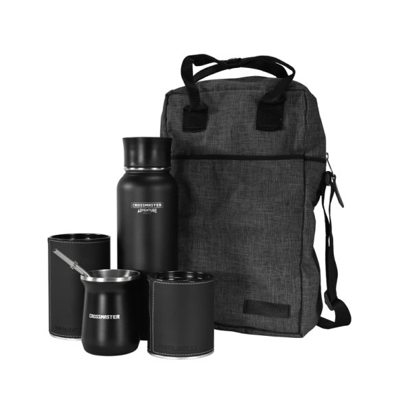 BOLSO P/TERMO+SET MATE NEGRO CROSS - Imagen 1