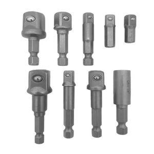 ADAPTADORES JGO X 9 PZ ENC 1/4" 1/2 x 50mm, 12 x 70 mm, 3/8 x 50mm, 3/8 x 65mmm. 1/4 x25mm, 1/4 x 30mm, 1/4 x 50mm, 1/4 x 65mm adap magnetico